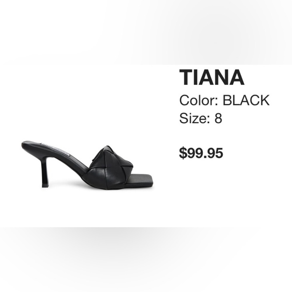 Steve Madden Tiana Black Slip on Kitten Heal